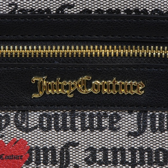 Juicy Couture Black Beige Heart Basic Love Crossbody Bag w/Adjustable Strap NWT - Picture 5 of 13